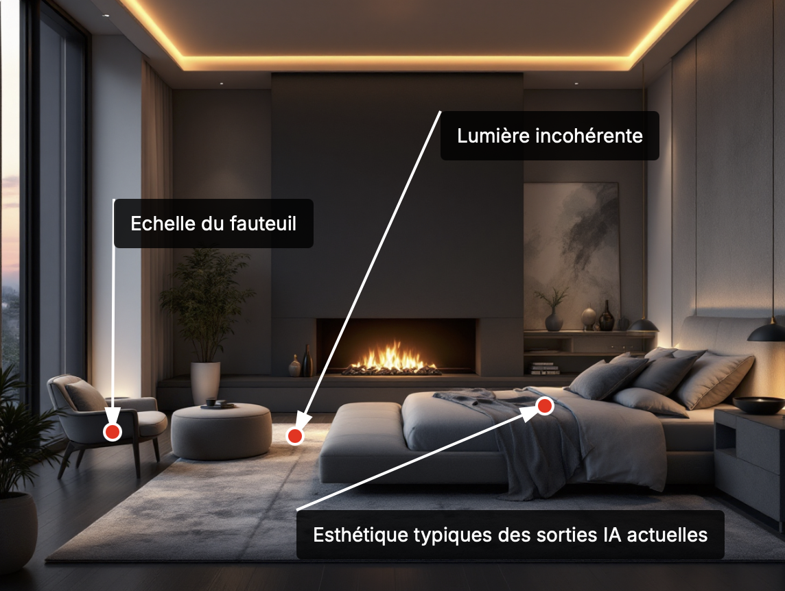 07 — Lumière incohérente, esthétique IA typique