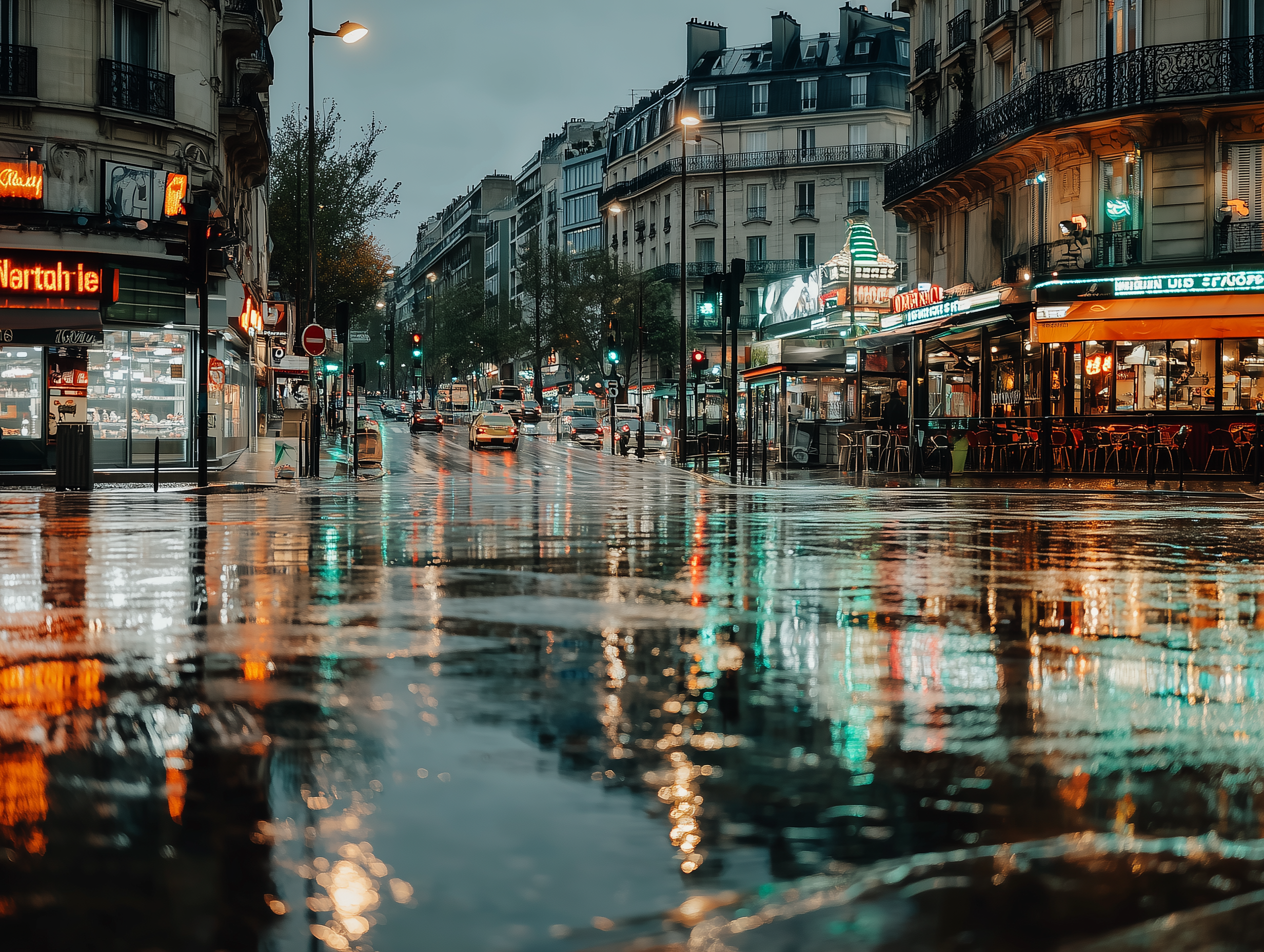 De la pluie sur l’asphalte