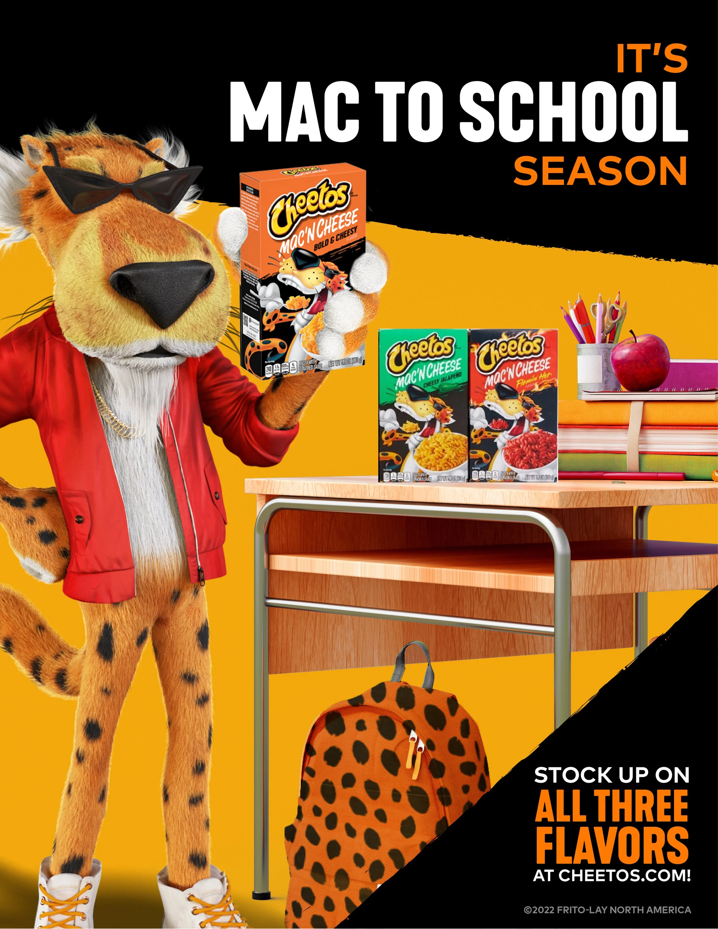  Art direction, design and execution of Cheetos Mac and Cheese back to school digital marketing campaign 