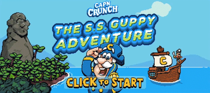  Concepting, art direction and execution of The S.S Guppy Adventure, a promotional multi-level video game and related microsite for Cap’n Crunch 