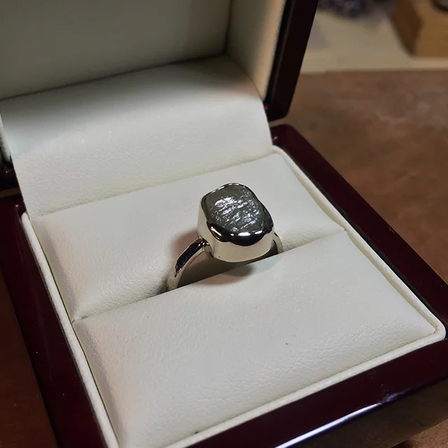 Rough Diamond in White Gold