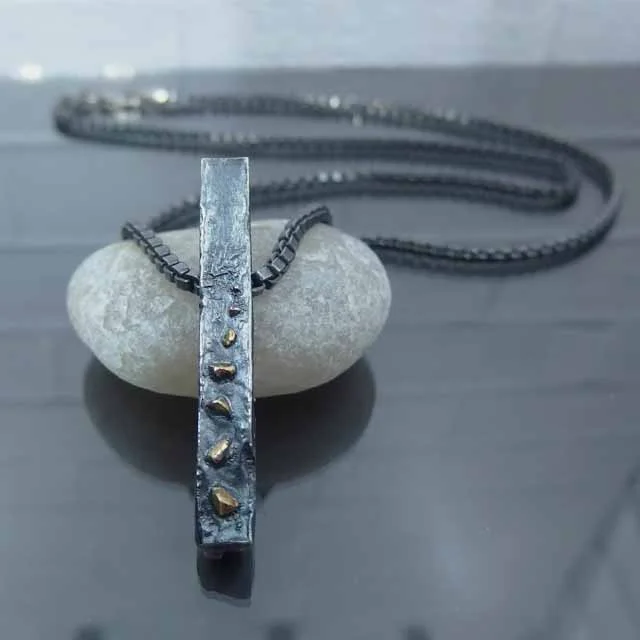 Fused Gold Bar Necklace - Large