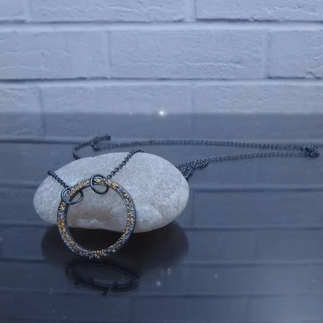Fused Gold Circle Necklace