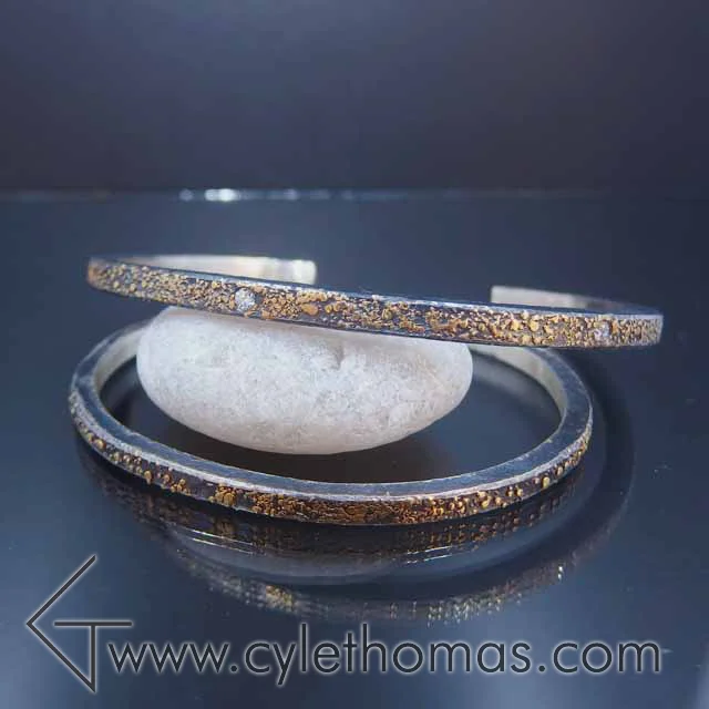 Fused Gold Bracelets with Diamonds