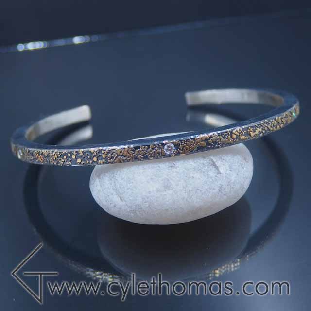 Fused Gold Bracelet with Diamonds
