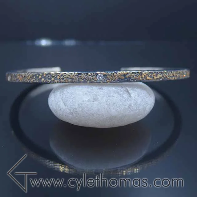 Fused Gold Bracelets with Diamonds