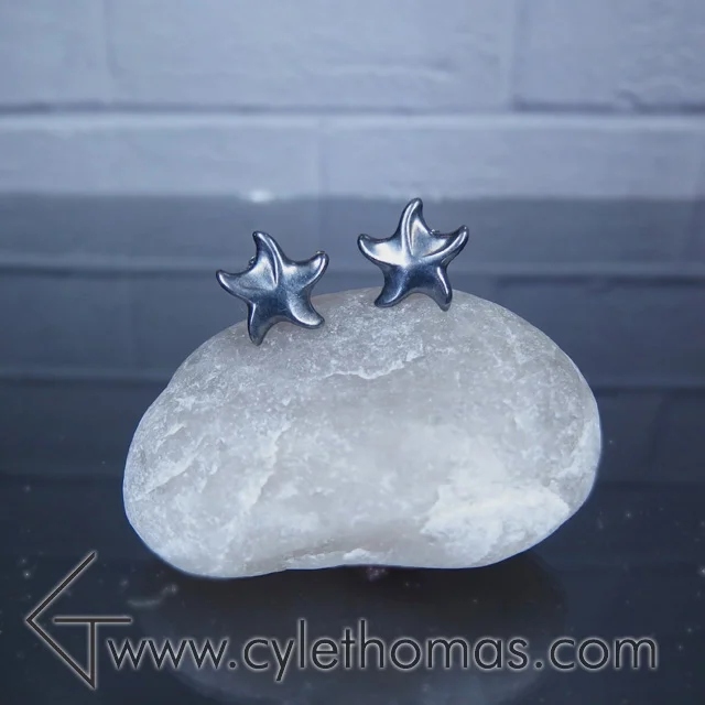 Oxidized Starfish Studs