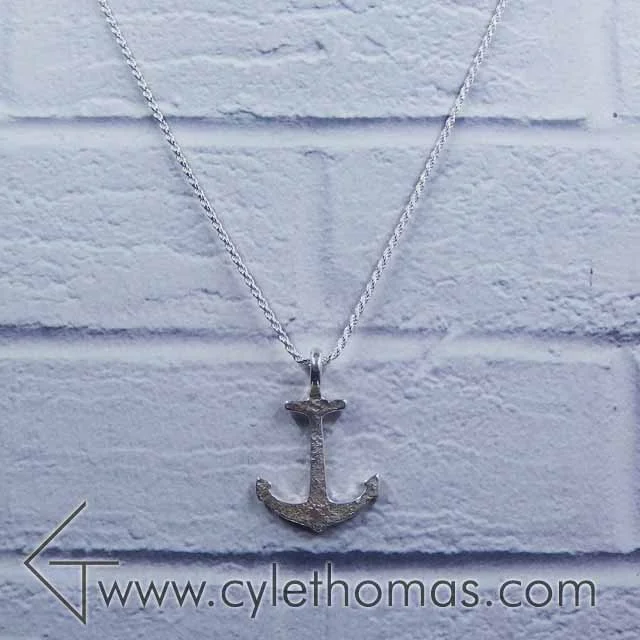 Anchor Pendant with Cast Iron Texture