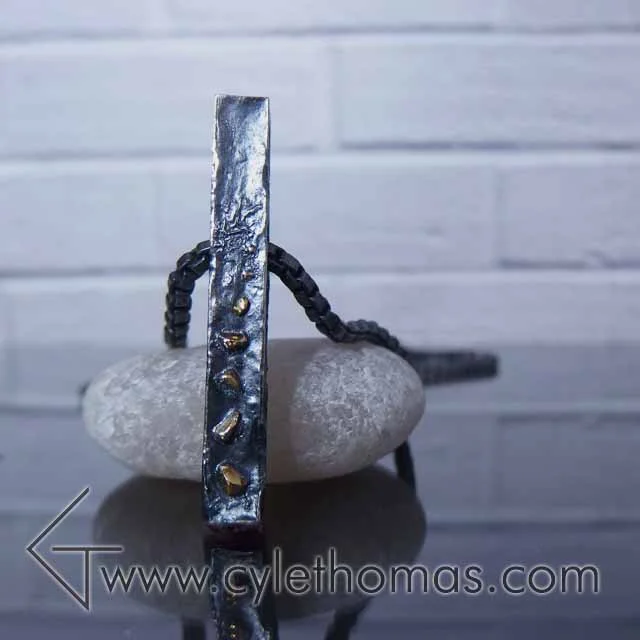 Large Fused Gold Bar Necklace