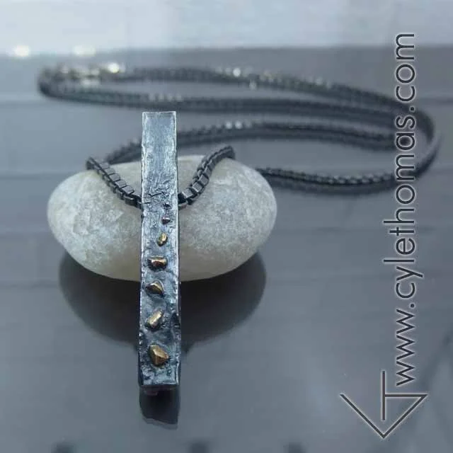 Large Fused Gold Bar Necklace
