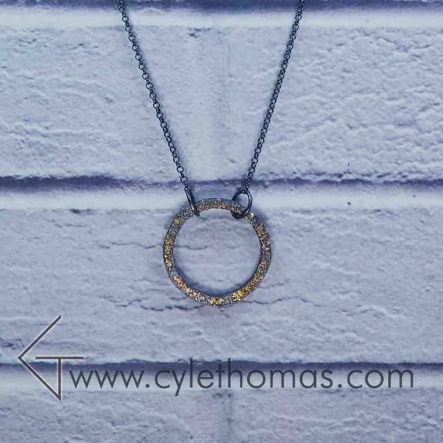 Fused Gold Circle Necklace