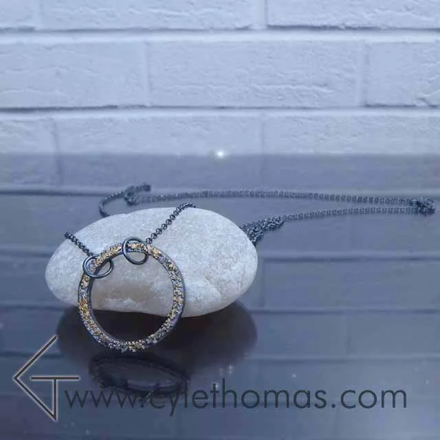 Fused Gold Circle Necklace