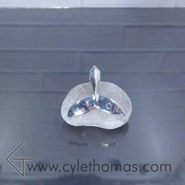 Large Whale Tail with Aquamarine Barnacle