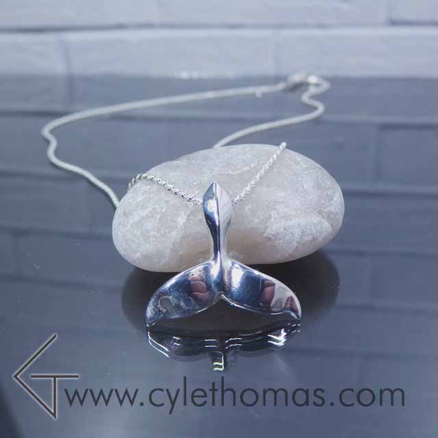 Whale Tail Pendant with Rope Chain