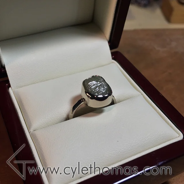 Raw Diamond in White Gold