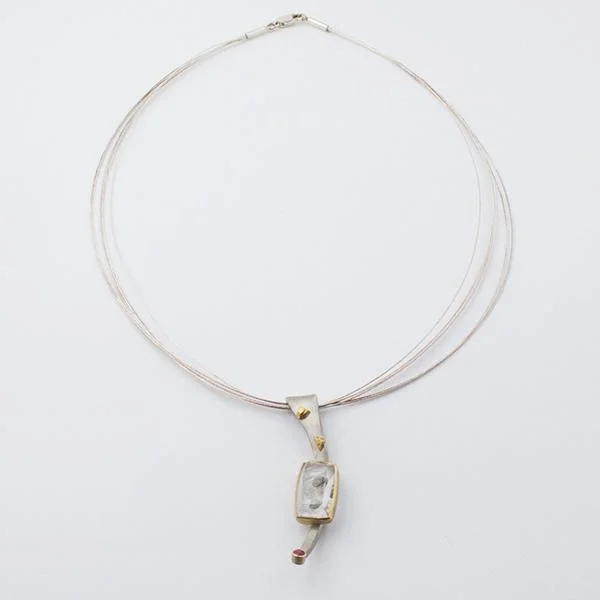 Sculptural Pendant with Pyrite