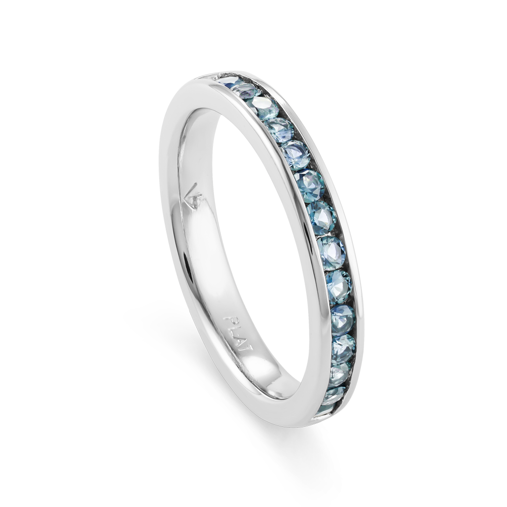 Platinum Sapphire Channel Setting