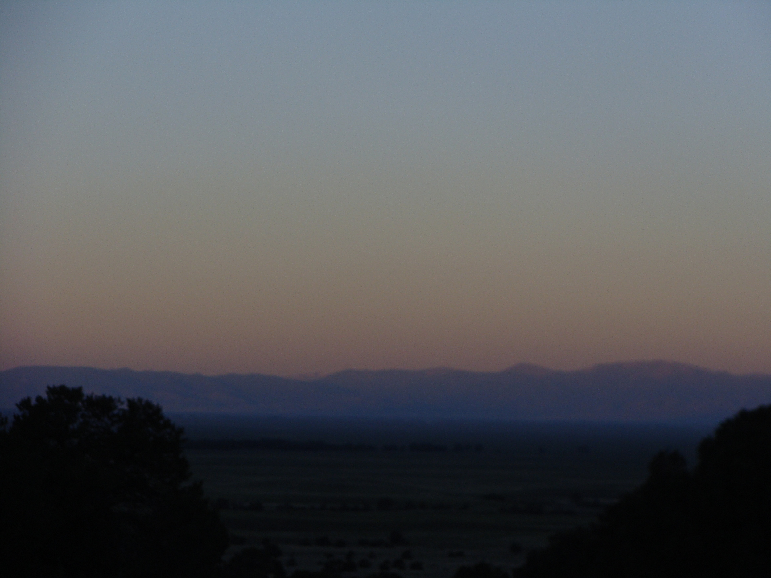 Early morning haze ... smoke from a large fire nearby