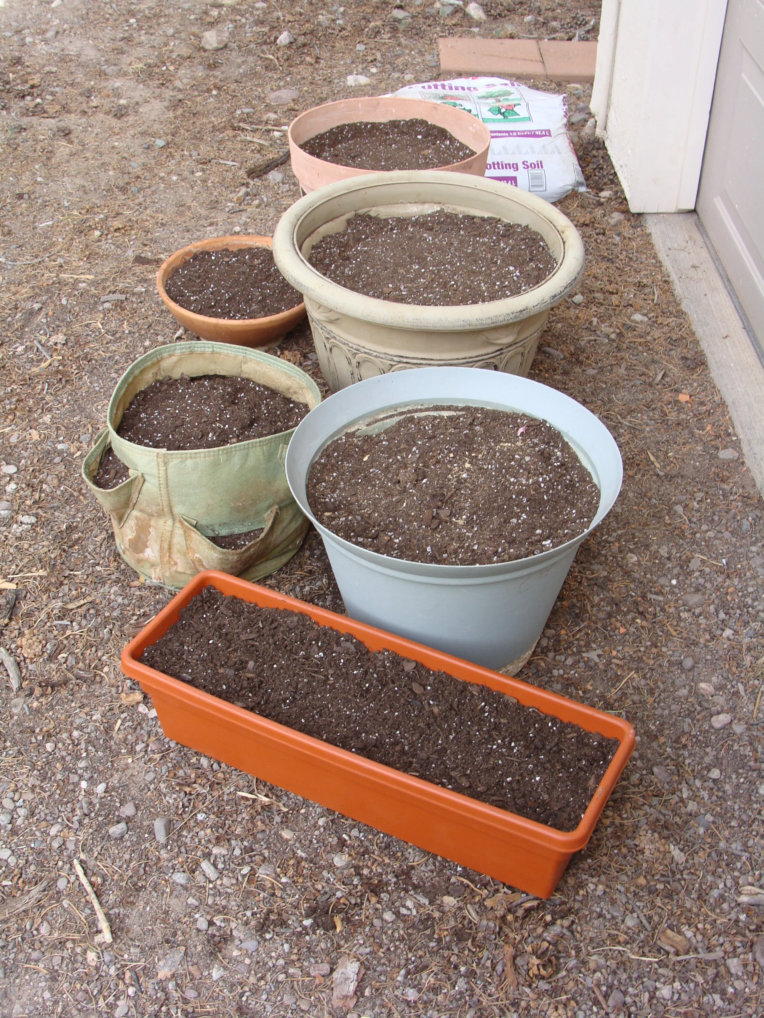 Planting Day has finally arrived ... pots ready (check) ...