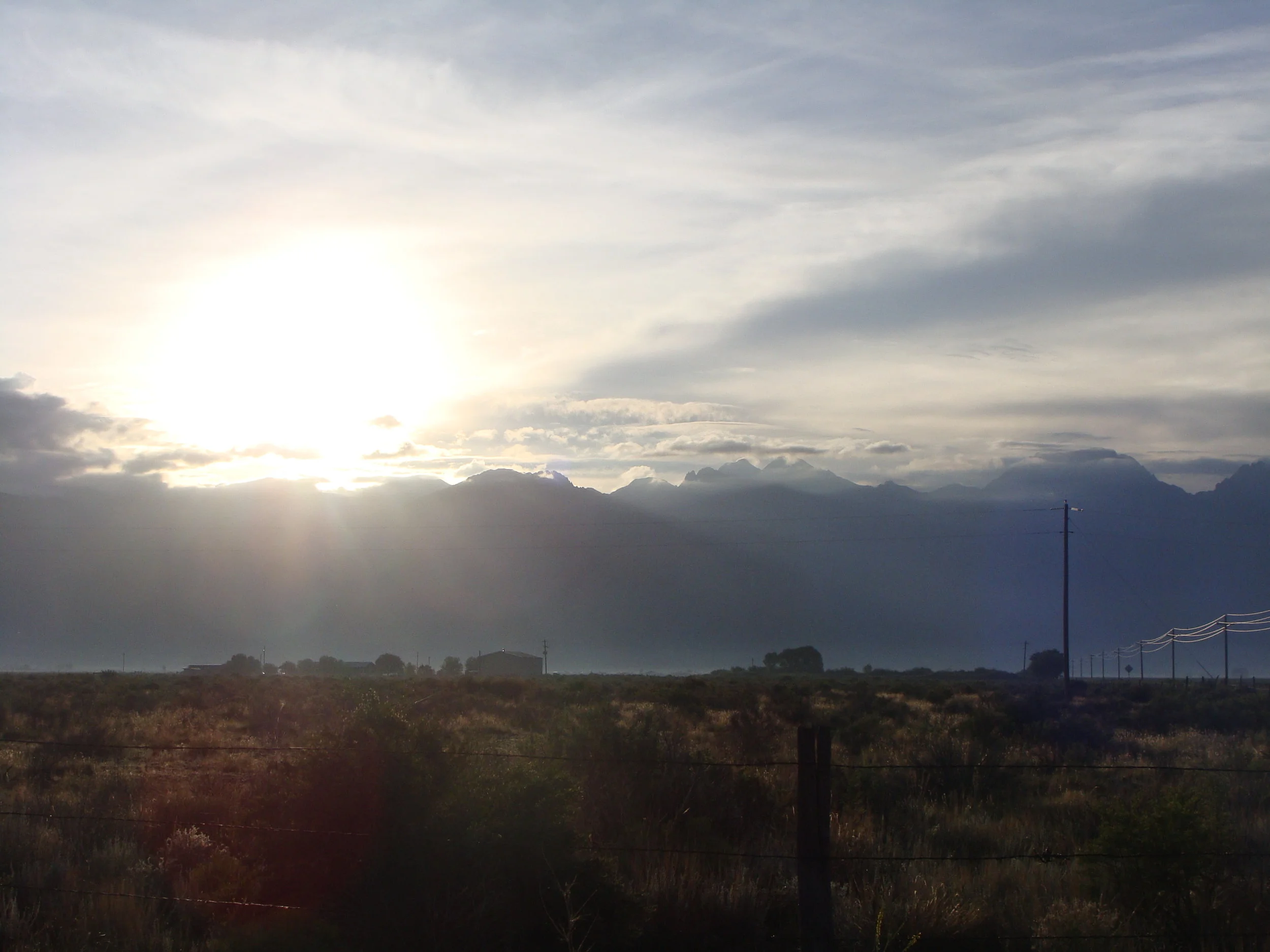 The Sangres from the valley floor