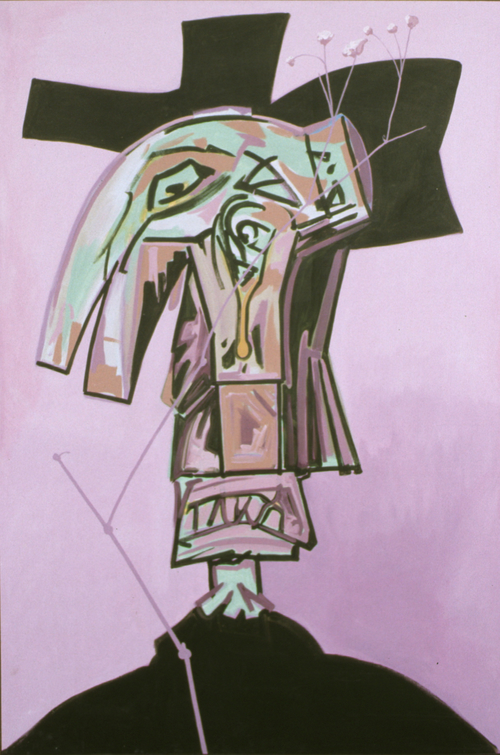 Doink, 1990, acrylic on canvas, 101" x 69"