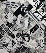 Cantos II, 1997, charcoal/polymer emulsion on canvas, 90" x 78"