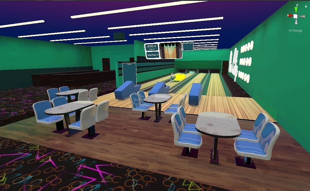 Finally adding in some more furniture in the Pin City space! ✨🎳 

#screenshotsaturday #bowlingvr #bowling #vr #meta #indiegamedev #3dart #unity3d