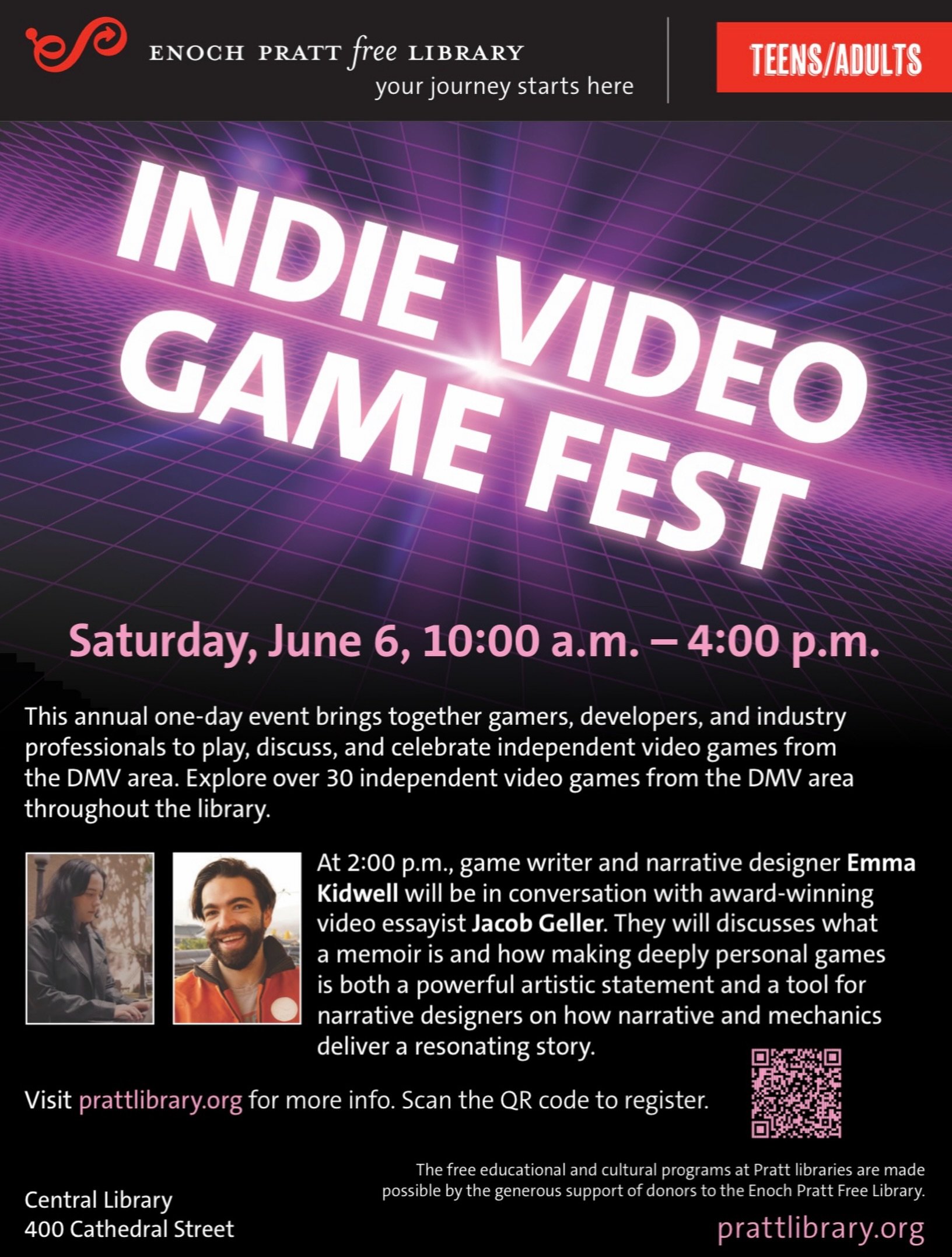 Baltimore/DMV friends, we will be exhibiting Pin City on June 6th 10am-4pm at @prattlibrary !

Chat with us about our latest plans for Pin City and try to get the highest score in 8 levels of our VR bowling game!

There will be over 30 indie games fr
