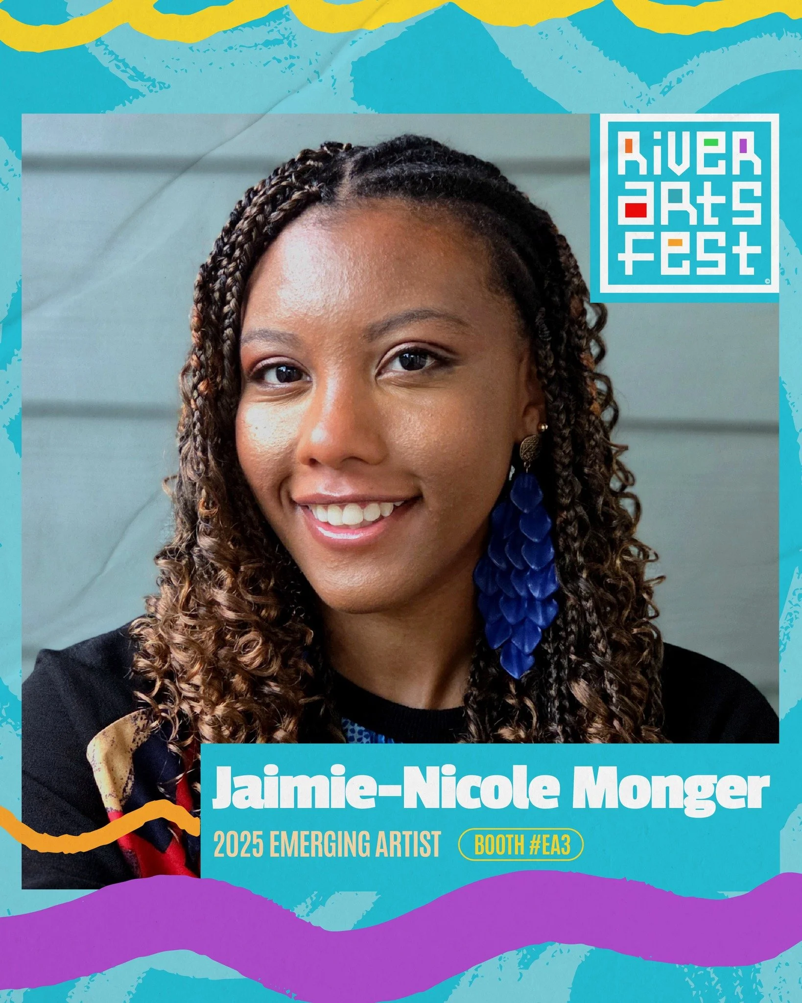 Meet Jaimie-Nicole Monger, one of our 2025 Emerging Artists!

Blending bold color, grayscale portraiture and layered materials, Jaimie&rsquo;s acrylic and mixed media works are both emotionally powerful and visually striking. Her pieces explore theme