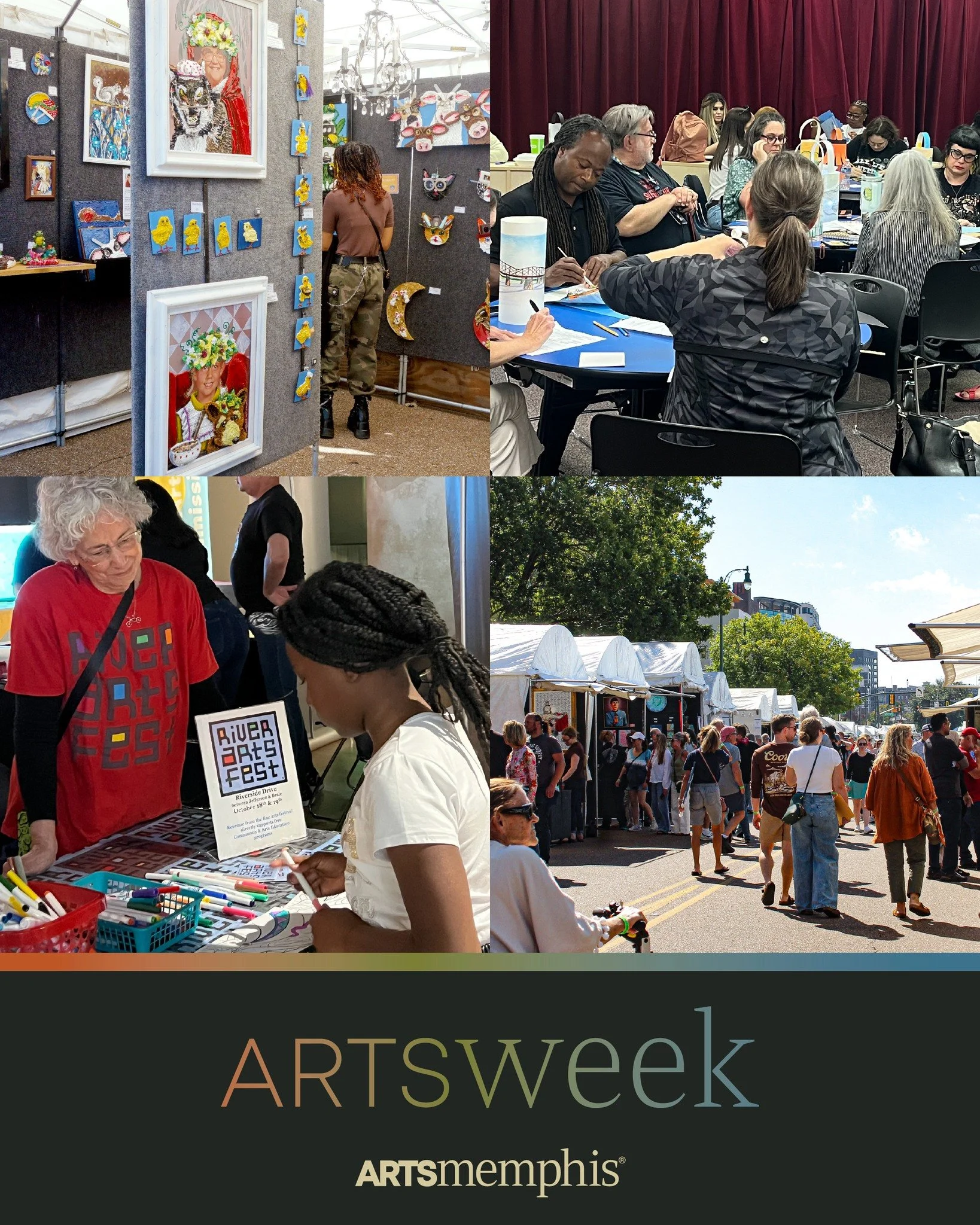 @artsmemphis  ARTSweek has arrived, and we&rsquo;re joining in on the community-wide celebration of arts and culture in Memphis!

RiverArtsFest is proud to be part of this creative community on our mission to inspire and uplift through visual and per
