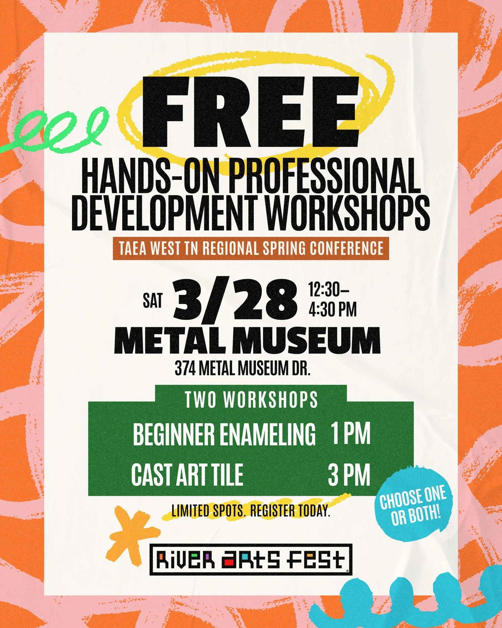 🎨 ART EDUCATORS: Join us at the TAEA West Regional Spring Conference for two FREE, hands-on workshops and a guided tour that pairs studio making with behind-the-scenes learning.

📍 Metal Museum (374 Metal Museum Dr.) | Saturday, March 28 | 12:30&nd
