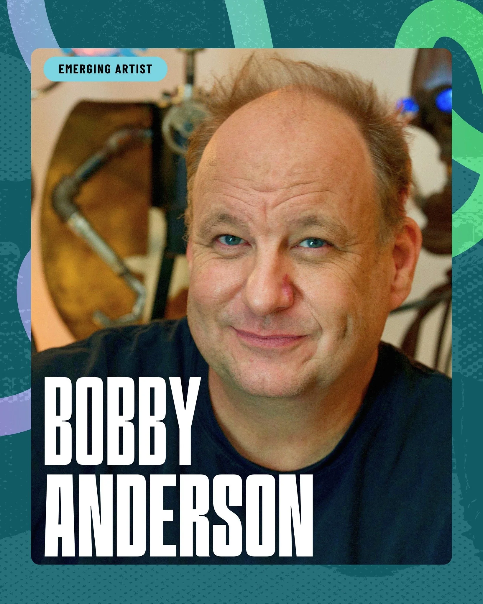 Meet Bobby Anderson, another one of this year&rsquo;s emerging artists.

He takes upcycling and reclaimed art to a new level. His work is guided by three simple ideas: form, function, and fun. 

Every piece is beautifully made, genuinely useful, and 