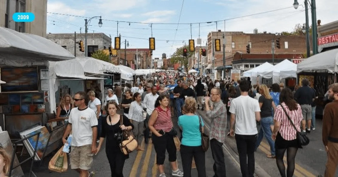 20 years of art, community, and lasting memories. 🎨✨

This #ThrowbackThursday, we&rsquo;re revisiting some of our favorite memories from past festivals &ndash;&nbsp;from unforgettable nights on South Main to perfect fall days days by the riverside.
