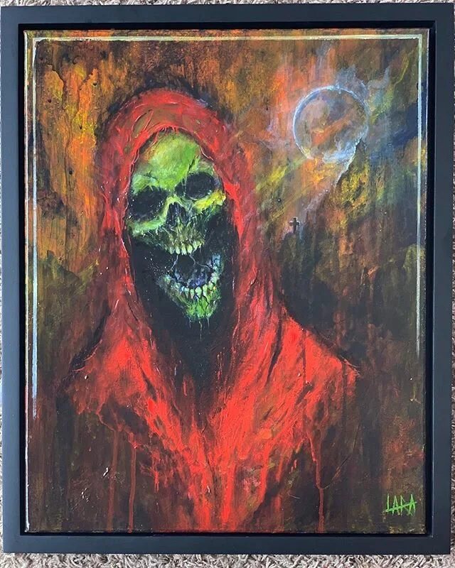 Thank you everyone for the silent auction bids, we have a generous leader but it&rsquo;s not too late to nab it. Proceeds go to a great family! DM me for details and to place a bid. Bidding ends Saturday at MIDNIGHT!#horrorart #skullduggery