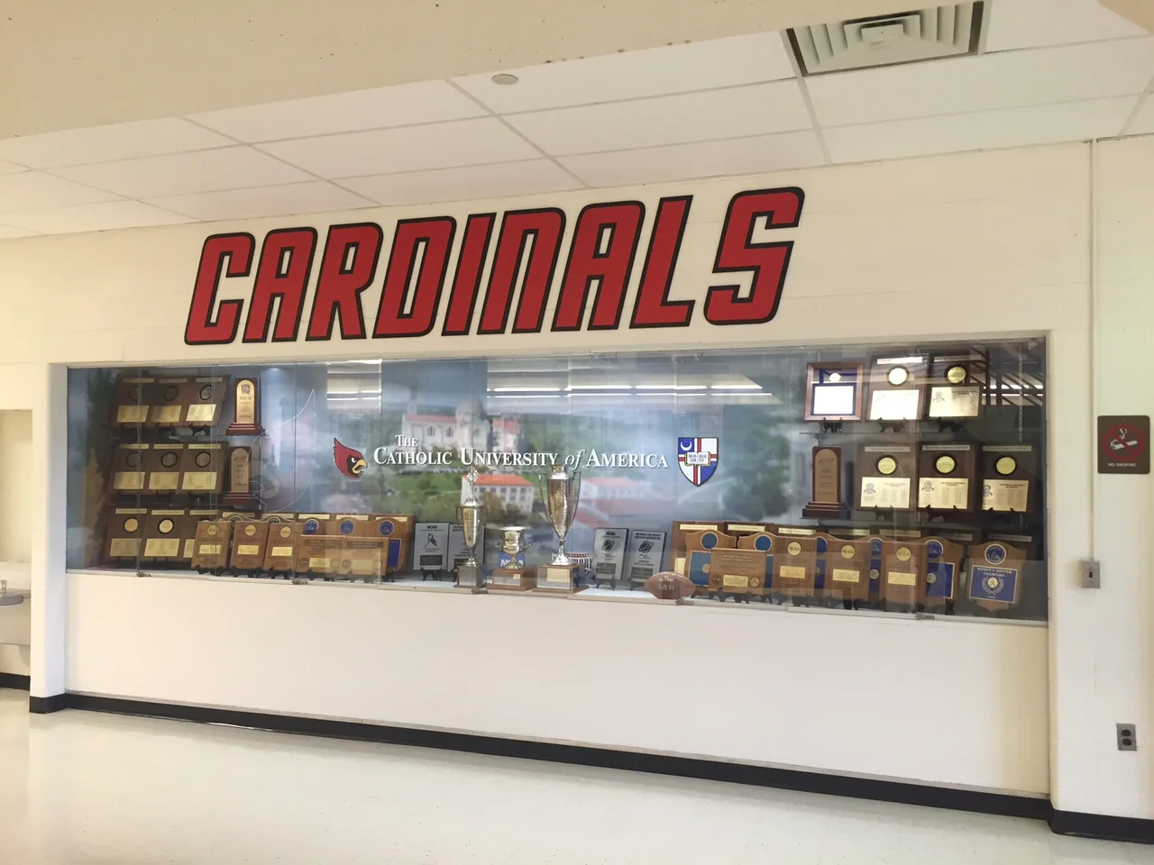 Trophy Case Refurbish for Catholic University Athletics