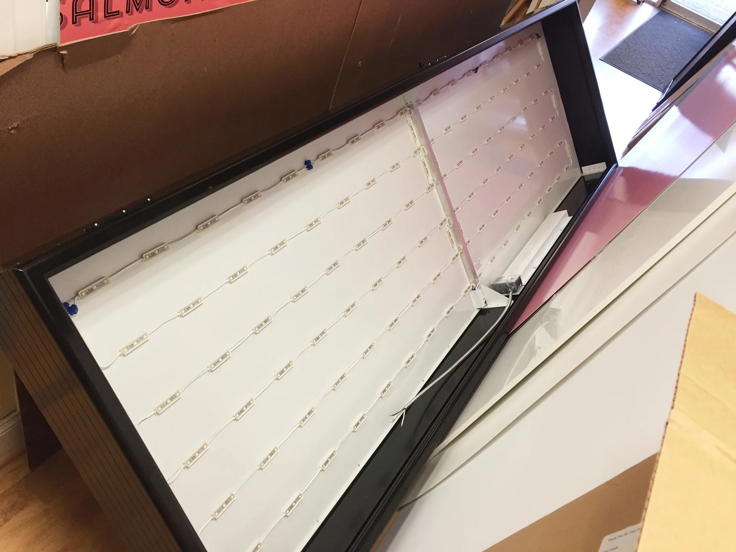 LEDs, evenly distributed inside the cabinet for maximum coverage, and no "dark spots".
