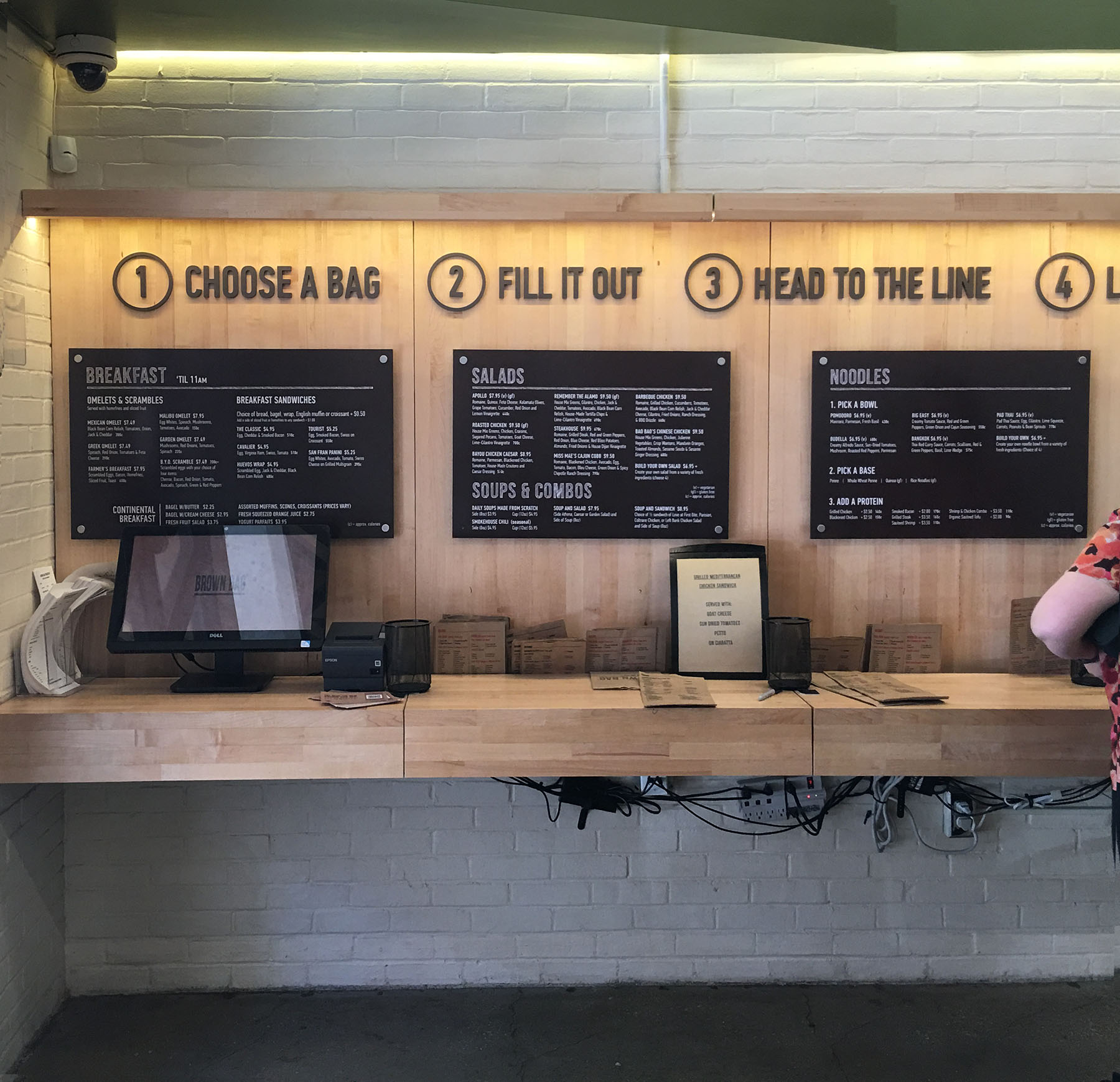 Vinyl Panels: 1/4" thick PVC menu boards, mounted to wall with 3/4" metal standoffs