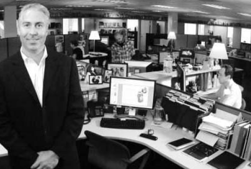 Peter Clarke, founder and CEO of Product Ventures, poses in the company's design studio in Fairfield. Here, designers put together new ideas for companies packaging.