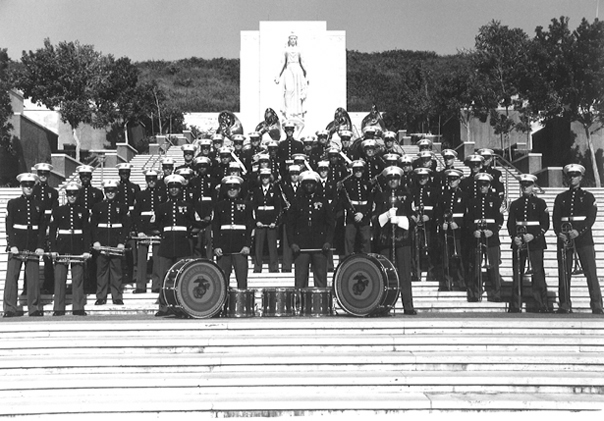 Fleet Marine Force Pacific Band at Punch Bowl National Cemetery, Honolulu, Hawaii, September 1984 