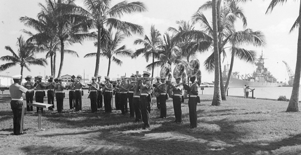 Fleet Marine Force Pacific Band Performing at the USS Arizona Memorial Visitor Center Pearl Harbor, Hawaii, July 1985 