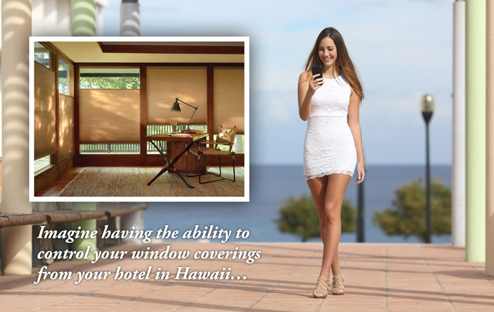 You had me at "Hotel in Hawaii"!! So, what could possibly keep us cool with this option you ask? The ability to control your shades at home from anywhere, and at anytime. Let's say you forgot to close the shades when you left for work, voila! One-touch application with Powerview Motorization and you're up to task. Powerview also allows pre-programming all your shades to open and close to your specifications. Rise and shine with the opening of the shades, and time them to close with the heat of the day. That's our "Stay Cool" tip and our #2 Summertime Favorite pick. Read more on motorized window coverings.