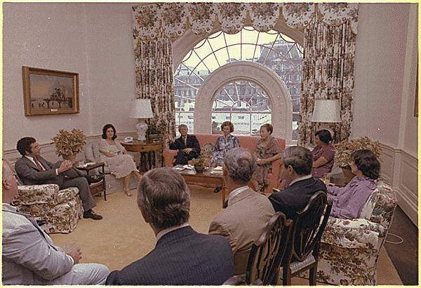 *Aside, the transformation may have been made by Betty Ford as I later discovered photos of the Fords flanked in the flowery design.