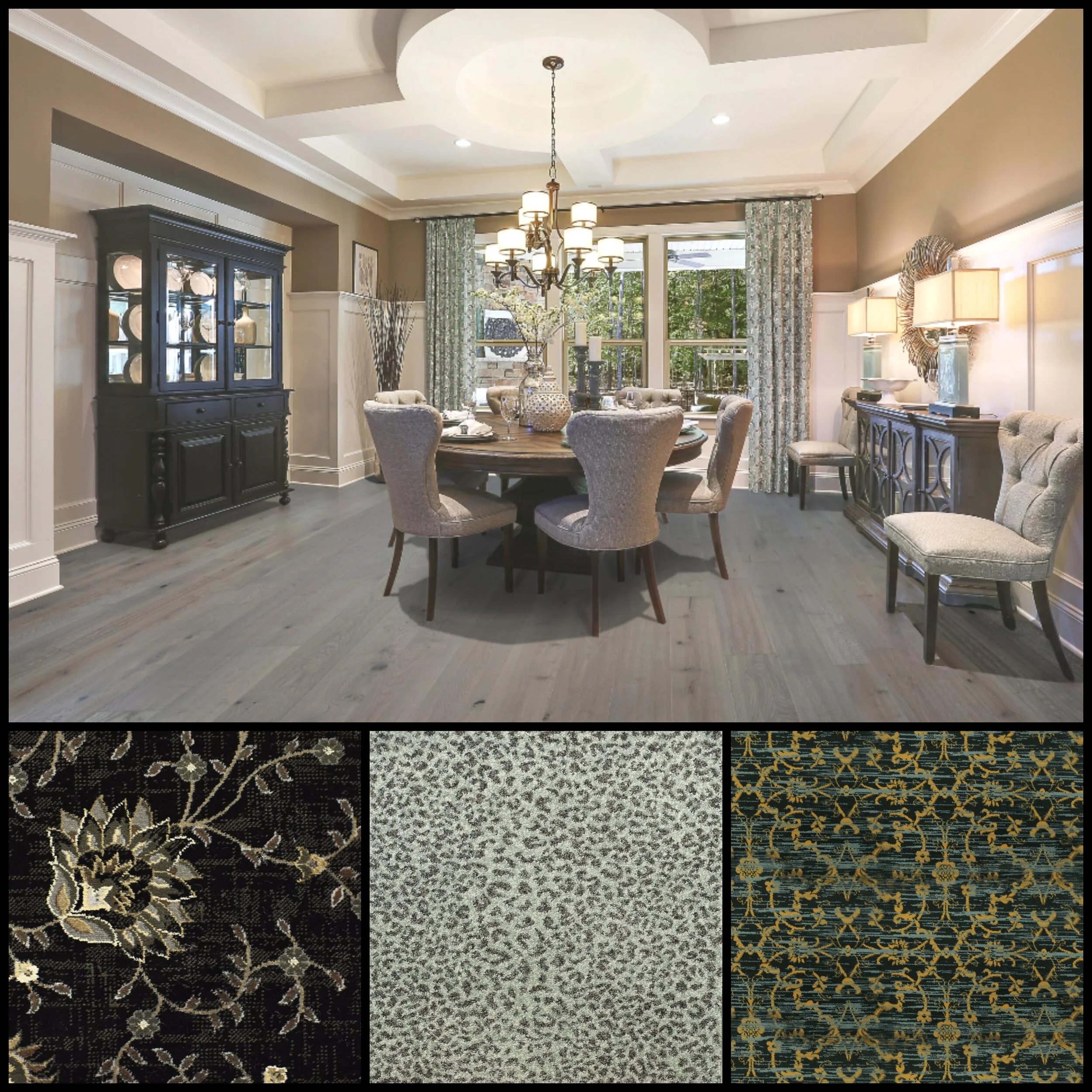 Our DBNS hardwood collection pairs so perfectly with any of these selections from our Kane Area Rugs gallery.  Click the picture to learn all about area rug placement and design.