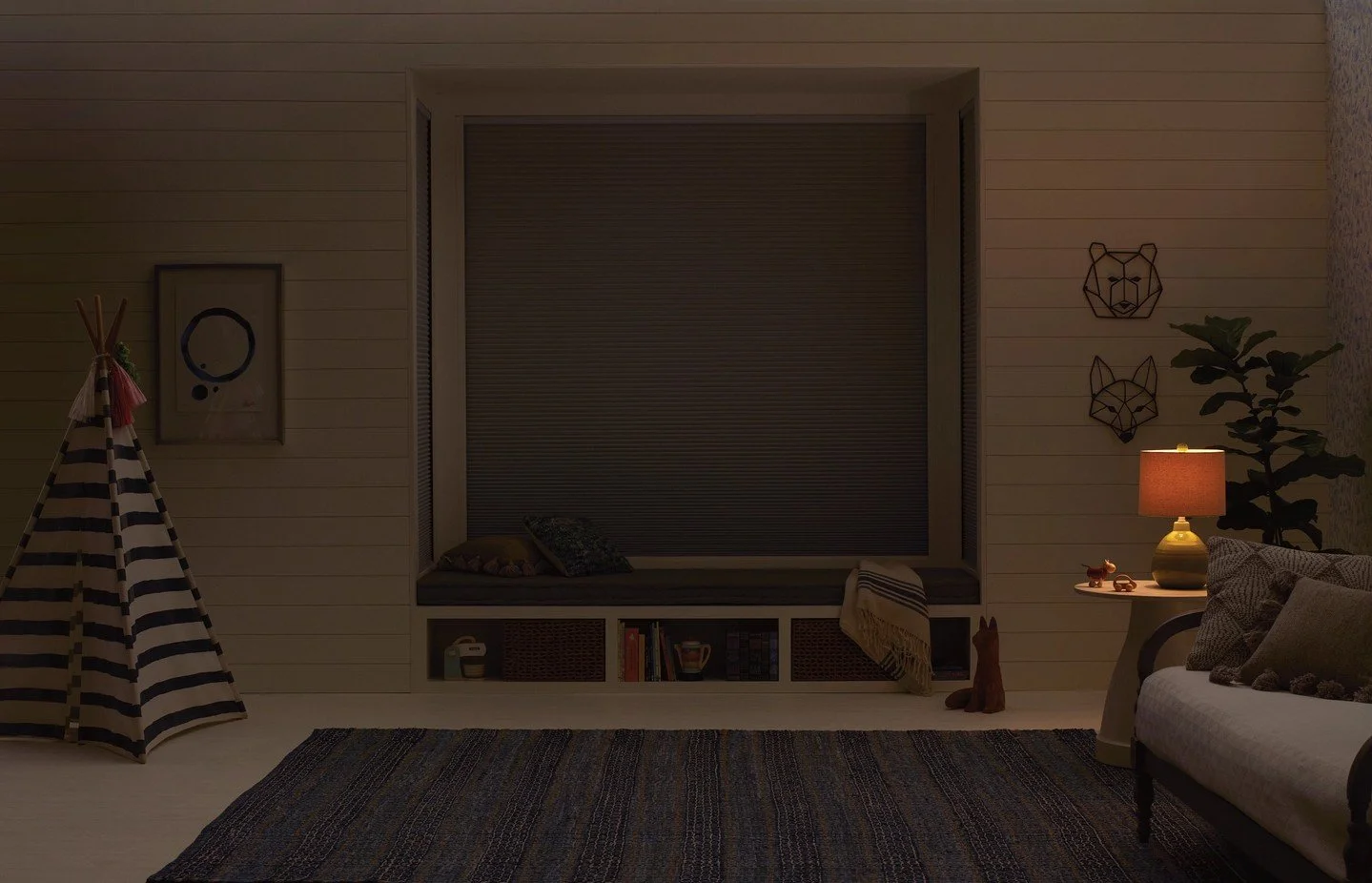 Lights out. Dreams on. 🌙 
Duette&reg; Honeycomb Shades with LightLock&trade; deliver complete darkness for better sleep &mdash; perfect for kids&rsquo; rooms, nurseries, or any cozy retreat. Let&rsquo;s create your perfect space to unwind: (805) 237