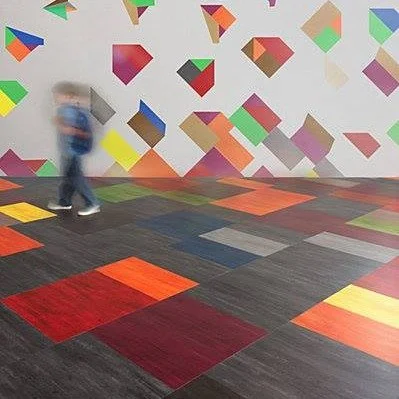 Sending a little - or a lot - of color your way to brighten the day.
With LVT ( luxury vinyl tile) the design possibilities are endless.
Choose colorful multi-pattern floor tiles and mix them up.
Perfect for commercial and residential applications, w