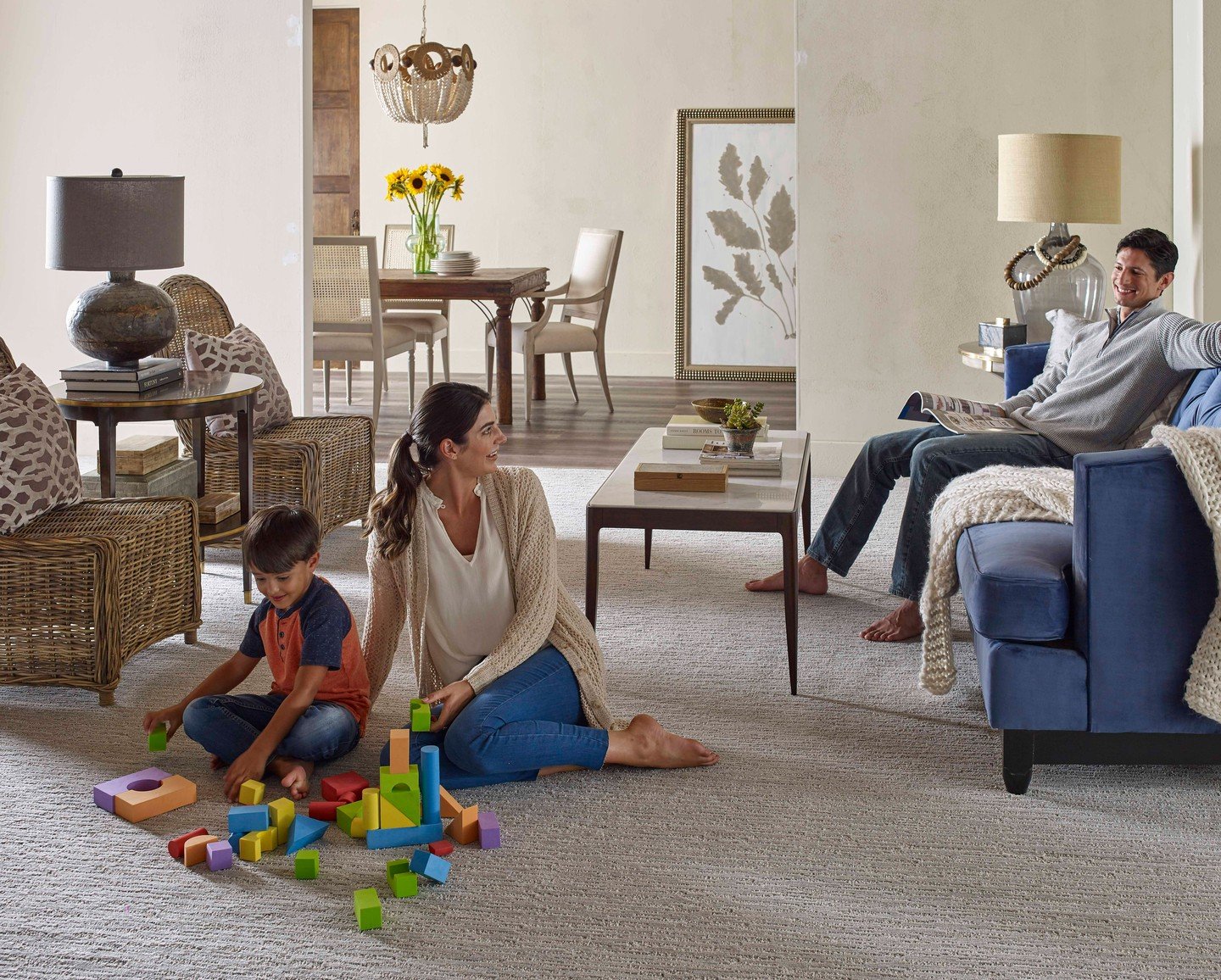 Make memories on a foundation of comfort! 👨&zwj;👩&zwj;👦 Plush Redwood carpet creates the perfect soft landing for playtime, cozy moments, and all the joyful chaos of family life in your living room. ✨ 
Redwood 2701 Cottonwood

#FamilyTime #LivingR