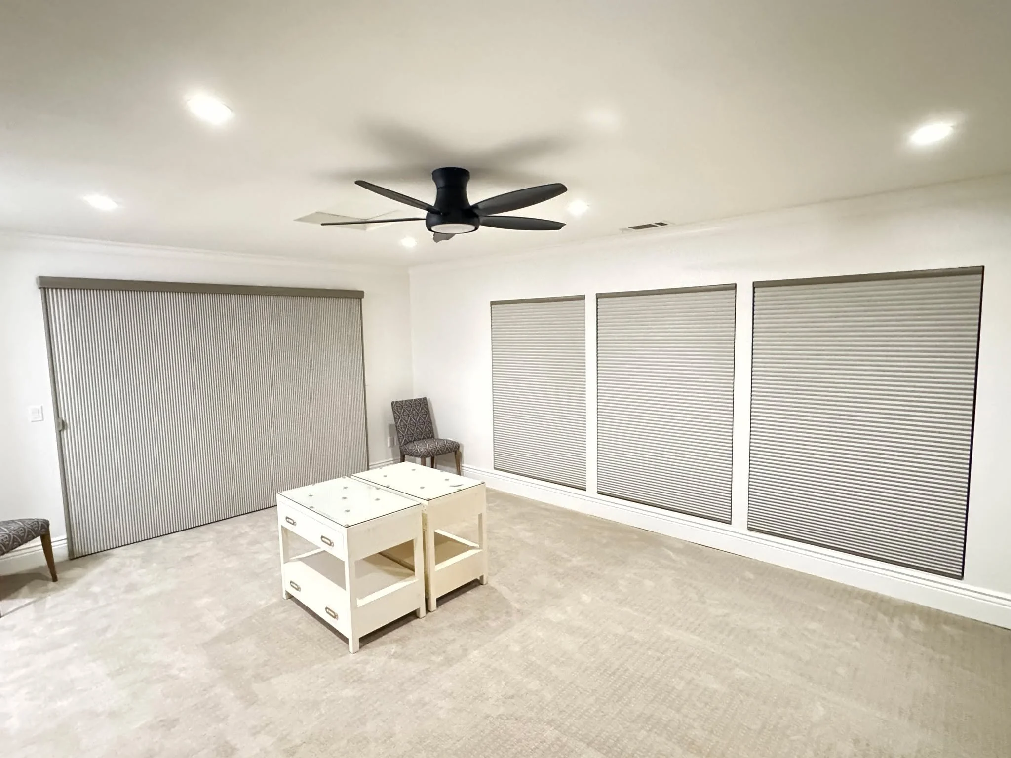 Our honey-do list is complete with our latest installation of honeycomb shades throughout this new home.
You'll want to swipe through to see all of the applications that honeycomb shades provide. Sliding verticals for patio sliding doors are a custom