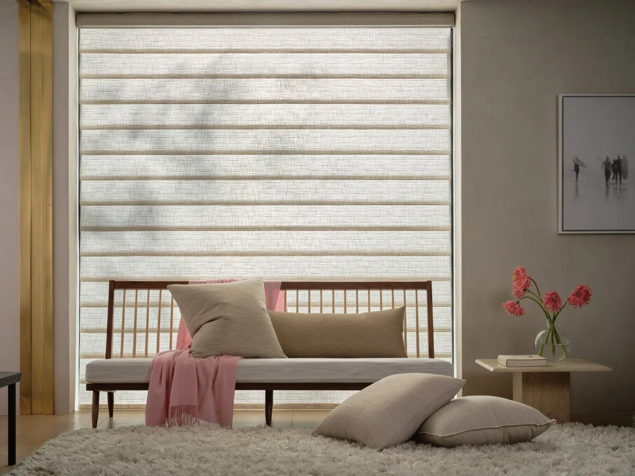 Vignette&reg; Modern Roman Shades bring a tailored, designer look that feels effortless and refined&mdash;perfect for creating a calm, sophisticated space.
Call us today, your custom design starts here. (805) 237-1400