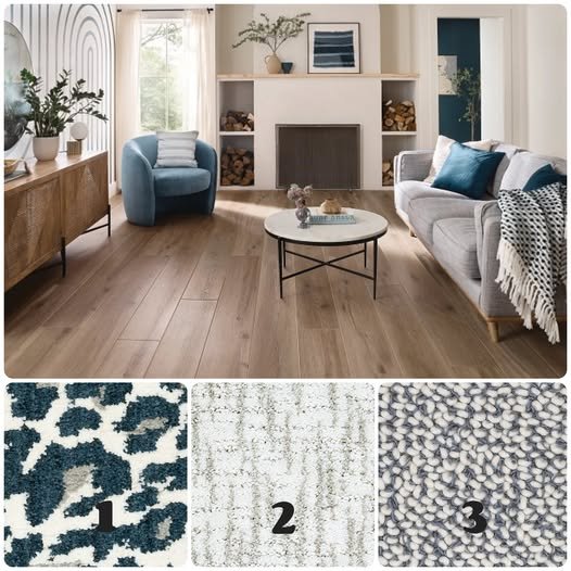 It's that time ... Time to put your interior design hat on and tell us which of these carpet selections you would choose to complete this living room.
Tip: When you choose a broadloom carpet for a custom area rug, the choices are endless. You can car