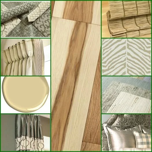 When you want the natural beauty of your hardwood floors to be the star in the room, avoid the scene stealers.
⭐Select a natural palette with patterns that don't compete.
⭐Balance with natural fibers.
⭐Like leaves from the tree, shades of green are g
